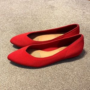CORSO COMO RED KNIT stretch POINTED TOE FLAT SIZE 7M Womens JULIA
